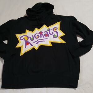 VTG Nickleodeon Rug Rats Large black hoodie Tommy Chuckie 90's large